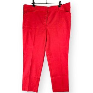 Talbots Womens Sz 14 Petite Hampshire Ankle Red Pants Flat Front Pockets Career